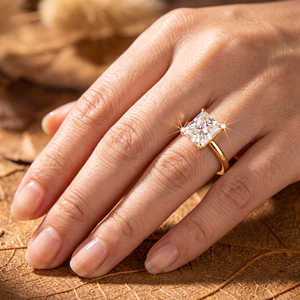 Anillo de Compromiso Solitario con Diamante Cultivado en Laboratorio, Corte Princesa, Chapado en Oro Amarillo de 14K, Certificado IGI, Joyería Nupcial para Mujer, Gran Venta - Product Image 2