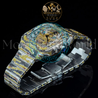 Montre unisexe classique et unique, style hip-hop, en acier inoxydable, avec moissanite taillée en diamant, mouvement à quartz ETA 41mm, luxe discret et antique.