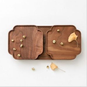 Latest Contemporary Wooden Appetizer Board With Twin Dip Holders Kitchen Dining Snack Presentation Serving Tray - Product Image 2