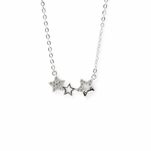 Collar con Colgante de Estrella de Plata de Ley 925 con Circonitas y Baño de Rodio, Cadena de Eslabones para Mujer, Regalo de Boda, Joyería de Plata de Ley 925 - Product Image 2