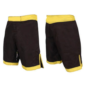 Shorts de boxe noirs pour hommes personnalisés, nouveau design, ceinture élastique, poches cachées, en coton, pour la salle de sport - Product Image 6