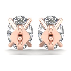 REYES Nuevo Diseño, Pendientes de Plata de Ley 925 con Corte Ovalado y Moissanita de 2.5 Quilates para Mujer, Joyería de Boda Solitaria en Oro de 14K - Product Image 4