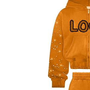 Luxury <b>Women</b> Rhinestone Tracksuit Set Oversized Hoodie Joggers Two Piece Glitter Crystal Sportswear <b>Lounge</b> <b>Suit</b> Custom Logo - Product Image 6