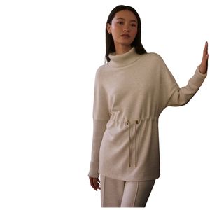 Sudadera de Forro Polar 100% Algodón para Mujer, Tallas Grandes, con Cuello Alto, Cordón Ajustable en la Cintura y Aberturas Laterales, Ideal para Invierno - ¡Novedad! - Product Image 1