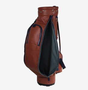 Vintage Large Capacity Genuine Leather Polo <b>Golf</b> Bags Zippered Carrying Strap Embroidery Printing Logo <b>Golf</b> Polo Leather Bags - Product Image 3