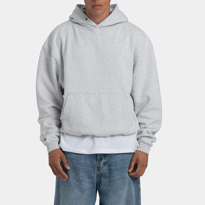 Custom <b>Men</b> Winter Hoodie <b>Grey</b> Cotton <b>Fleece</b> Pullover Streetwear Plain Dyed Sportswear Sialkot Factory Direct Premium Export - Product Image 1