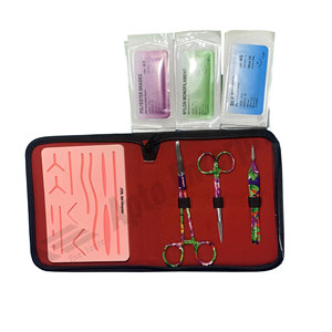 Kit de Sutura de Buena Calidad al por Mayor, Kit de Entrenamiento de Sutura de Color Rojo, Incluye Almohadilla de Sutura con Porta Agujas - Product Image 1