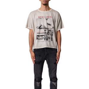 เสื้อยืดคอกลมแขนสั้นทรงโอเวอร์ไซส์ลายกราฟิกด้านหน้าสไตล์วินเทจ เสื้อผ้าสตรีทแวร์หลวมๆ ขายส่ง รับผลิตตามแบบ OEM เสื้อยืดผ้าฝ้าย - Product Image 2