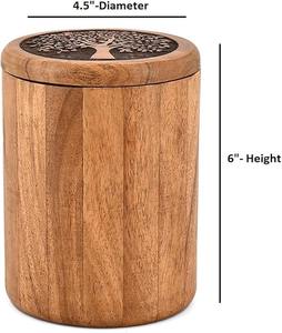 Pot en verre haut de gamme avec couvercle en bois, idéal pour épices, poivre, miel et autres aliments, pour la cuisine domestique, fabriqué en Inde. - Product Image 1