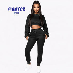 Conjunto Deportivo de Algodón para Mujer, Diseño Personalizado, Ropa Casual de Calle, Atuendo Informal, Logotipo Personalizado, Fabricante OEM, Marca Privada - Product Image 1