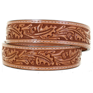 Cinturón de herramientas de cuero occidental de moda para hombre de calidad de exportación cinturones de herramientas de cuero genuino de grano completo en relieve para vaquero - Product Image 6