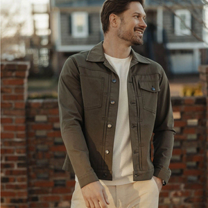 Veste en toile écologique antibactérienne avec logo personnalisé sur le devant pour hommes, col roulé respirant de haute qualité, 340g, vêtements d'hiver - Product Image 5