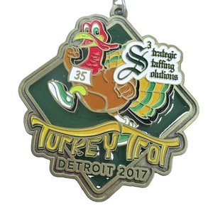 Customized Soft enamel Metal Crafts with Black Nickel Gold Silver Copper Glitter Finish Medals - Product Image 4