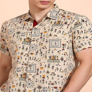 Camisas de vestir de seda ajustadas a la moda para hombre personalizadas, camisetas informales de manga larga antiarrugas transpirables con estampado para adolescentes de verano - Product Image 2