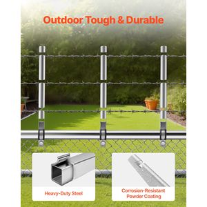 Galvanized Steel 10-Packs Barbed Wire Arm 14.8 Fence Post <b>Extender</b> 1.3\" 1.5\" <b>Chain</b> Link Fences U Bracket Design Pet Gates Pens - Product Image 3