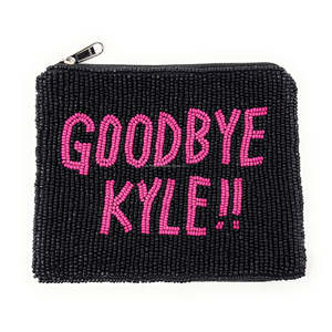 Goodbye Kyle Monedero de cuentas unisex, personalizado, hecho a mano, mini bolsa de cuentas de semillas con cierre de cremallera, ecológico, portátil, compacto y divertido - Product Image 1