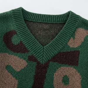 Suéter de punto personalizado para hombre, cuello redondo, estilo urbano americano, corte holgado, manga larga, jersey informal para otoño e invierno, venta al por mayor de fábrica - Product Image 6