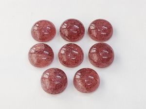 Cuarzo Rojo Fresa Natural en Forma de Cabujón Redondo 10*10 mm  11*11 mm  12*12 mm  14*14 mm  15*15 mm  20*20 mm Piedra Preciosa Natural - Product Image 3