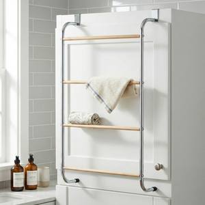 Toallero de puerta de baño de hierro fundido OEM con calentador diseño de grano de madera para muebles de almacenamiento en el hogar y hoteles Shopee EBay Taiwán - Product Image 2