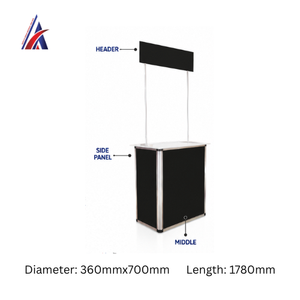 Proveedor de Malasia, Mesa Promocional Premium con Marco de Aluminio de 360 mm x 700 mm x 1780 mm, Mostrador para Stand de Exhibición, Supermercado - Product Image 4