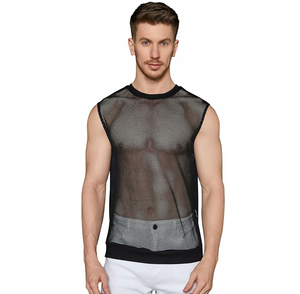 Men's Custom Colour <b>Mesh</b> Tank <b>Top</b> Breathable Sleeveless O-Neck Casual Athletic Wear - Product Image 2