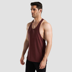 Camiseta sin mangas de punto acanalado para hombre, talla grande, 100% algodón, elástica, transpirable, para fitness y gimnasio - Product Image 1