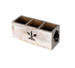 Luxury Wooden Storage <b>Caddy</b> with Multi Compartment Design for Flatware and Table Essentials - Product Image 2