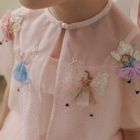 Robes de demoiselle d'honneur perles à la main cape de fée col rond Style de ballet soirée à la main enfant Couture vente en gros-Rosie 2025