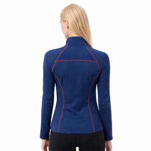 Chemise zippée décontractée pour usage quotidien, fournisseur de vêtements en gros, logo personnalisé, chemise à manches longues zippée pour femmes - Product Image 4