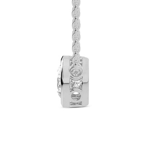 Collier en or fin 10k/14k avec diamant solitaire de laboratoire taille ronde Agustina serti clos, à prix raisonnable - Product Image 5