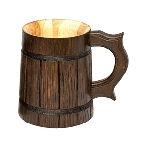 Taza de Madera Marrón Natural Hecha a Mano, Jarra Elegante Pulida, Ecológica, Tradicional, Regalo Festivo, Logotipo Personalizado, Alta Calidad - Product Image 1