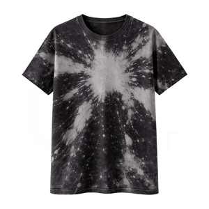 Men's <b>Tie</b>-Dye Short Sleeve O-Neck T-Shirt Casual <b>Knitted</b> Regular Fit 100% Cotton Jersey Fabric - Product Image 1