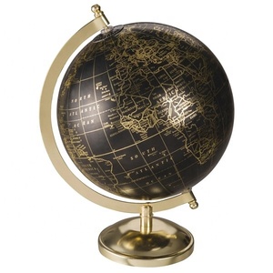 High Quality Metal Sculpture Hollow Out Rotation Decorative World <b>Globe</b> the Best Aluminium Itemgold Color Iron Top Product - Product Image 1