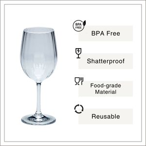 [Holar] Verre à vin en plastique de 350 ml (11 oz) à rayures verticales modernes, fabriqué à Taïwan, idéal pour les mariages, les anniversaires et l'hôtellerie - Product Image 2