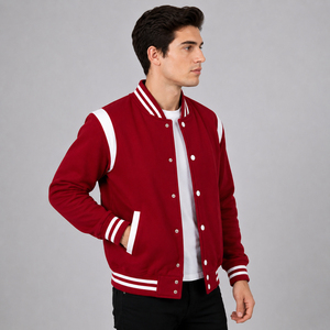 Durable varsity <b>jacket</b> crafted with fashionable sporty character and soft comfort for practical stylish daily outerwear use - Product Image 4
