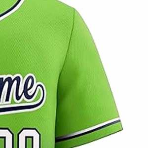 Maillot de baseball personnalisé couleur et logo respirant à manches courtes col en V séchage rapide haute qualité 100% polyester grandes tailles - Product Image 3