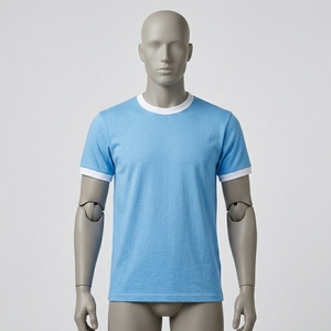 T-shirt homme en coton 200 GSM à manches courtes, col rond, couleur unie, coupe ample décontractée, style streetwear, design vierge, en promotion - Product Image 3