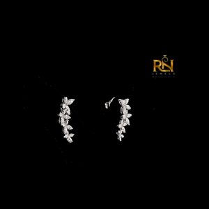 Marquise Lab Grown <b>Diamond</b> Floral Drop <b>Earrings</b> Cascading <b>Dangle</b> <b>Earrings</b> 9K 14K 18K Solid Gold Fine Jewelry - Product Image 3