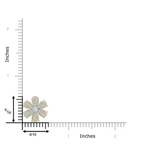 <b>Top</b> Quality 14K 18K Solid Gold 6*4MM 2.1Ct Ethiopian Opal Gemstone Flower Cluster Pendant with IGI Certified Center Diamond OEM - Product Image 2