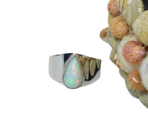 เครื่องประดับอัญมณีโอปอลเอธิโอเปีย 925 เงินสเตอร์ลิงอัญมณีแหวนหรูหราหินธรรมชาติเครื่องประดับทําด้วยมือเดือนตุลาคม Birthstone - Product Image 2