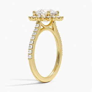 Botanical <b>Sunflower</b> Cluster Diamond Engagement <b>Ring</b> - Product Image 2