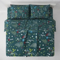 Parure de lit Enchanted et 2 taies d'oreiller, motif floral classique, 100% coton, 150 fils/cm², qualité A, toutes saisons