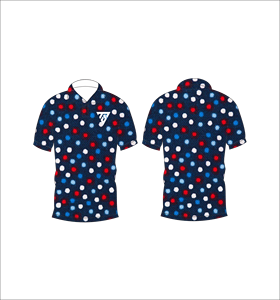 Camisa Casual de Manga Corta con Cuello en V y Estampado de Puntos Azul Marino para Hombre, Camisa Polo de Secado Rápido para Verano - Product Image 3