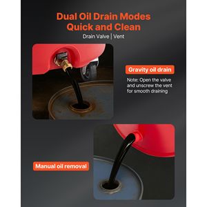 Réservoir de vidange d'huile industrielle de 18 gallons avec entonnoir réglable et roues de vidange d'huile portables - Product Image 5