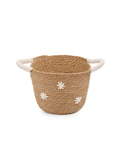 Premium quality seagrass storage basket with handle made in Vietnam OEM ODM design with pattern - Product Image 3