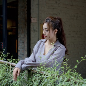 Exquisitas blusas plisadas para mujer, tela de ramio transpirable con patrón a cuadros, tejido de rayón teñido liso, estilo Formal holgado - Product Image 5