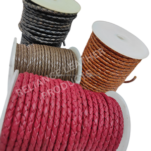 ผลิตภัณฑ์ที่ทำจากหนังแท้สายหนังโบโลถักเปียเครื่องประดับลวดแบนขนาดที่กำหนดเองได้สำหรับการทำเครื่องประดับ - Product Image 4