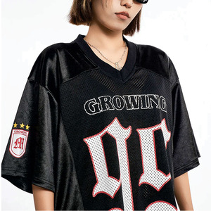 Camiseta Deportiva de Fútbol Americano para Mujer, Estilo Oversize, Cuello en V, Personalizable con Número, Fabricación al por Mayor OEM - Product Image 2