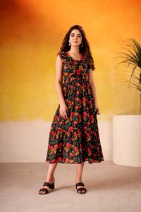 Vêtements ethniques indiens en soie Maslin avec imprimé floral, robes de style moderne, collections de Kurtis pour femmes, vêtements décontractés et de soirée - Product Image 3