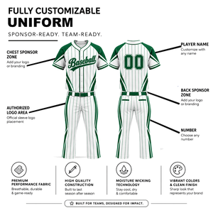 Conjunto de Uniforme de Béisbol Personalizado con Rayas, 100% Poliéster, Manga Corta, Absorbe la Humedad, Corte Regular para Hombre Adulto, Impresión por Serigrafía - Product Image 4